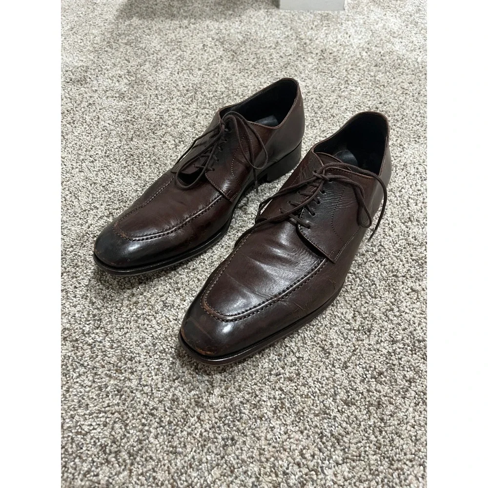 To Boot New York Adam Derrick Mens Brown Leather Apron Toe Oxford Shoes 10 2060